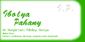 ibolya pahany business card