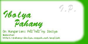 ibolya pahany business card